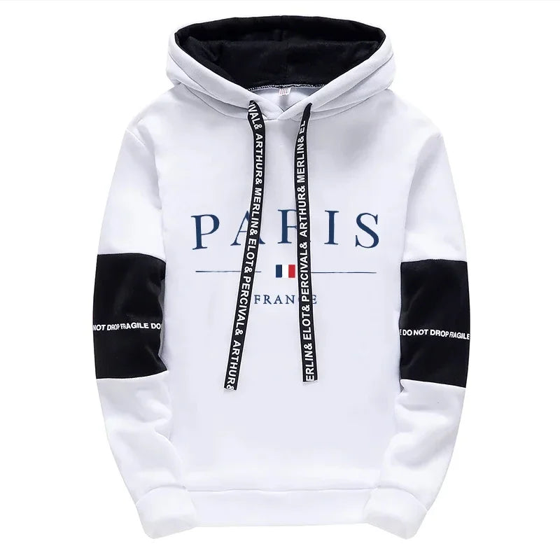 Mens Hooded Sweatshirts Versatile Casual Print Hoodie Sweatpants High Quality Jogging Sportswear Daily Dressing Men Tops Pants