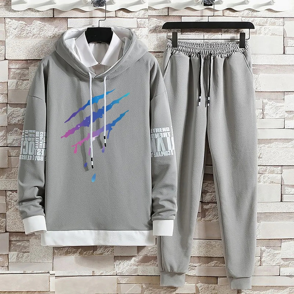 Hoodies Set Pants Pullover Casual Summer Autumn Suits Clothing for Men Hat Hood Print Sweaterhoodie Men New Top Long Sleeves
