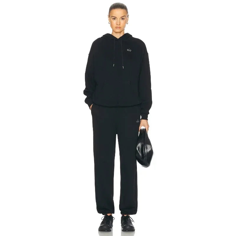 Hoodie Black Sweater Loose Casual Sports Top FWRD Niche New Long Hoodie Woman's Clothing