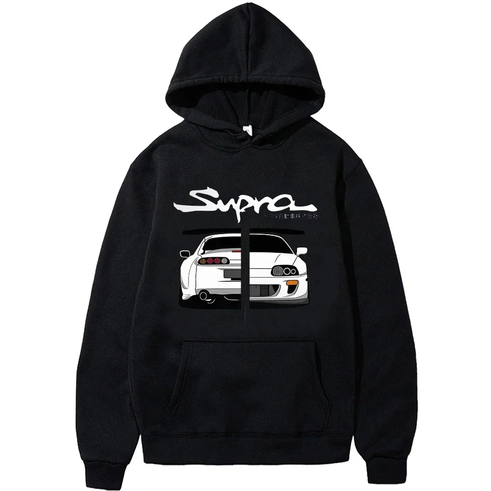 Hoodie Initial D Supra Unisex Hoodies for Men and Women Manga Print Loose Casual Sweatshirt Long Sleeve Style Spring Autumn