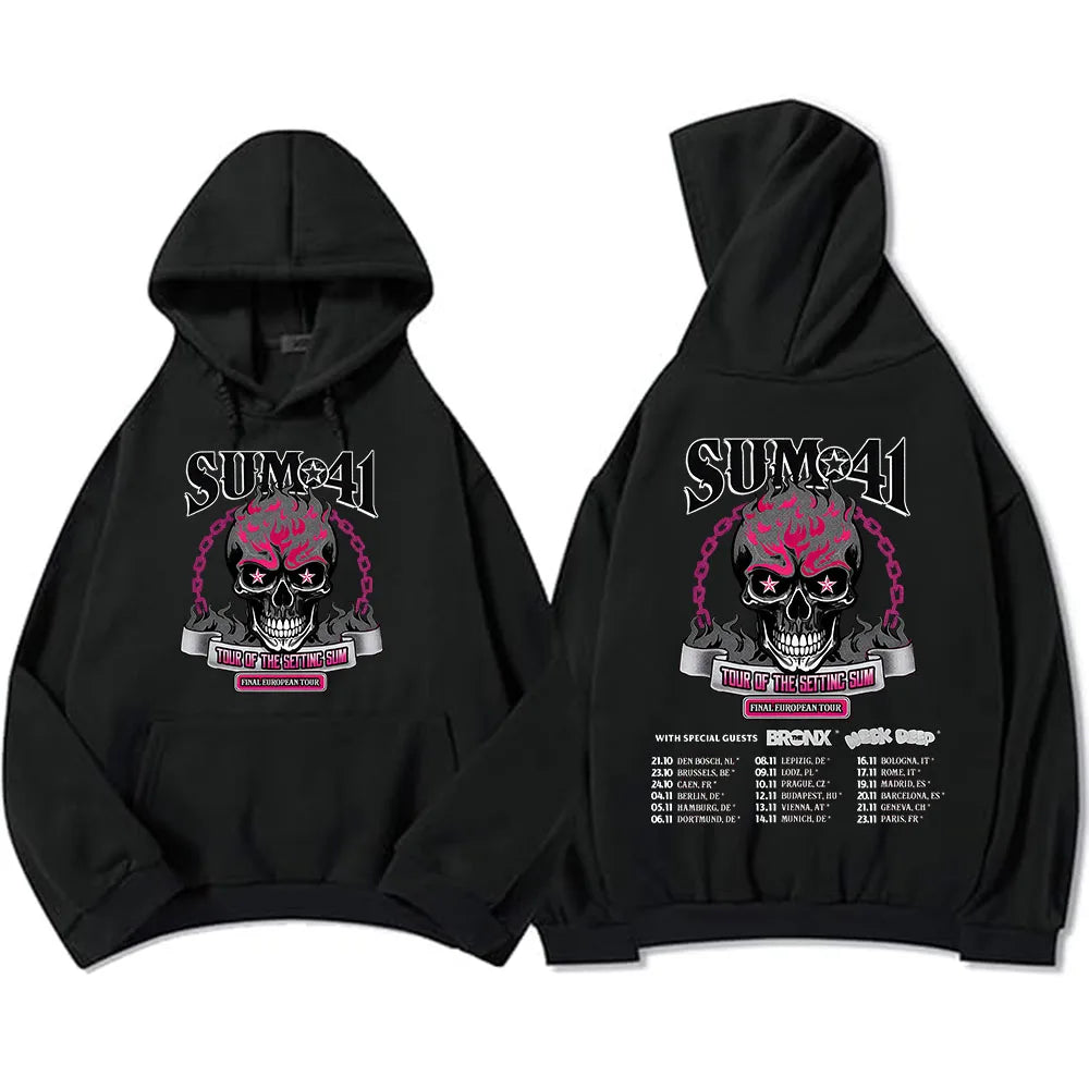 Hip Hop Streetwear Unisex The Final Tour 2025 Sum41 Hoodies Graphic Clothes Sudaderas Con Capucha Heavy Mental Style Pullovers