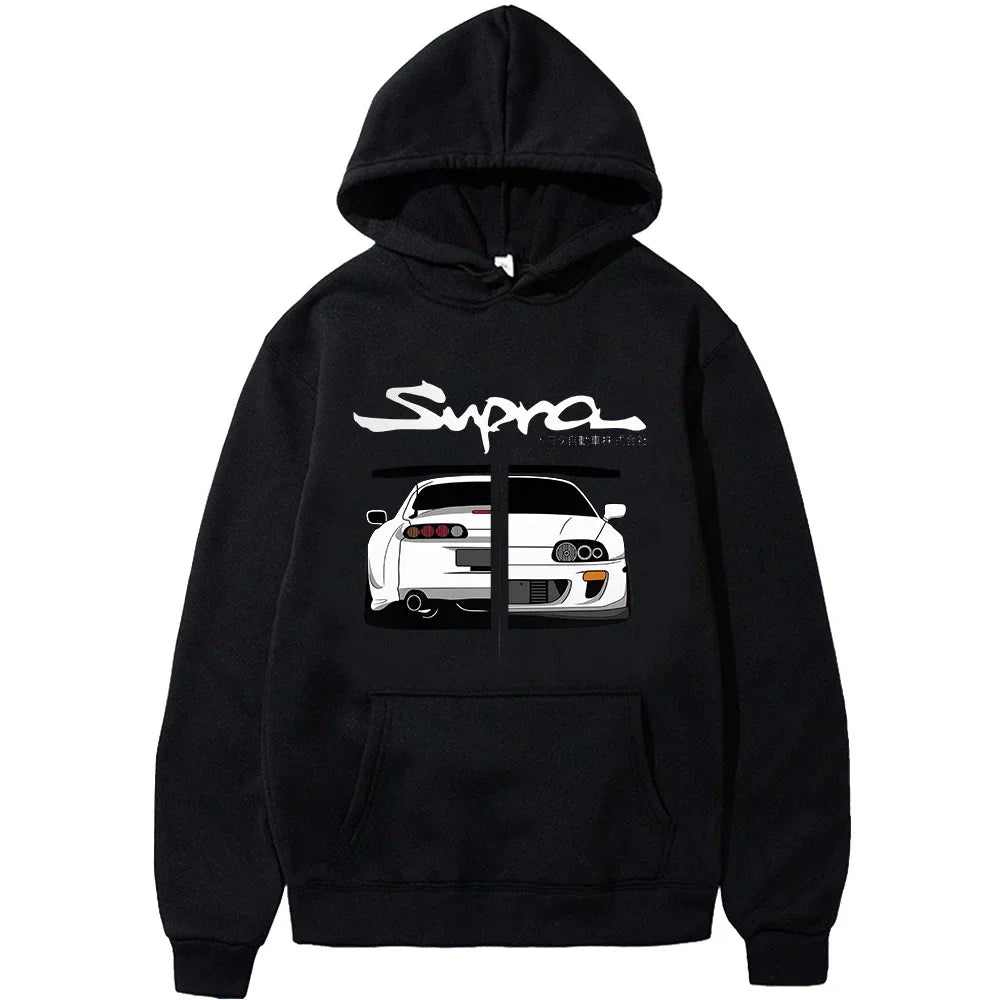 Hoodie Initial D Supra Unisex Hoodies for Men and Women Manga Print Loose Casual Sweatshirt Long Sleeve Style Spring Autumn