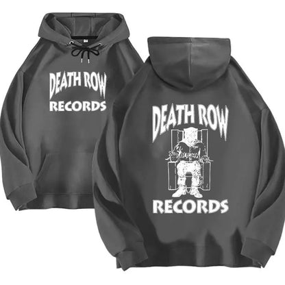 Hoodie Tops Death Row Records Hoodie Men's and Women's Large Printed Hoodie Men's and Women's Fashion Hip Hop Hoodie Sweatshirt