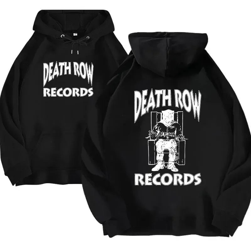 Hoodie Tops Death Row Records Hoodie Men's and Women's Large Printed Hoodie Men's and Women's Fashion Hip Hop Hoodie Sweatshirt