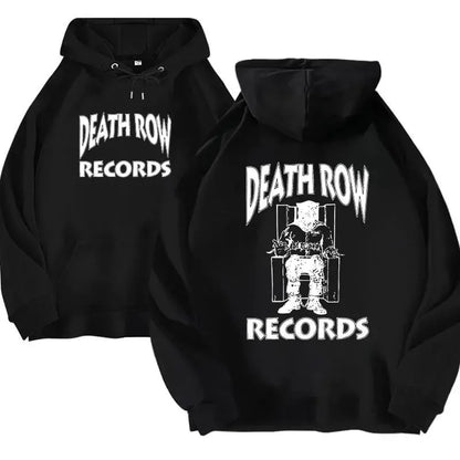 Hoodie Tops Death Row Records Hoodie Men's and Women's Large Printed Hoodie Men's and Women's Fashion Hip Hop Hoodie Sweatshirt