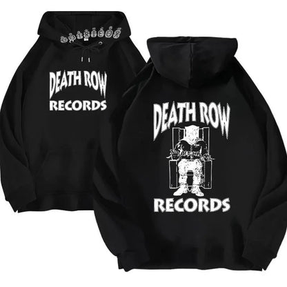 Hoodie Tops Death Row Records Hoodie Men's and Women's Large Printed Hoodie Men's and Women's Fashion Hip Hop Hoodie Sweatshirt