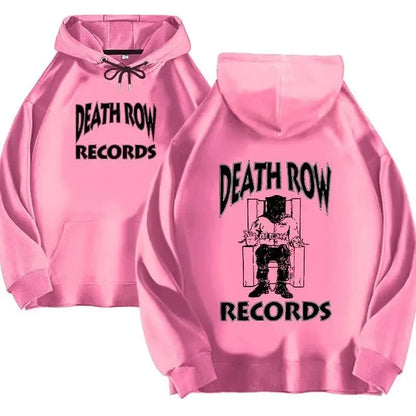 Hoodie Tops Death Row Records Hoodie Men's and Women's Large Printed Hoodie Men's and Women's Fashion Hip Hop Hoodie Sweatshirt