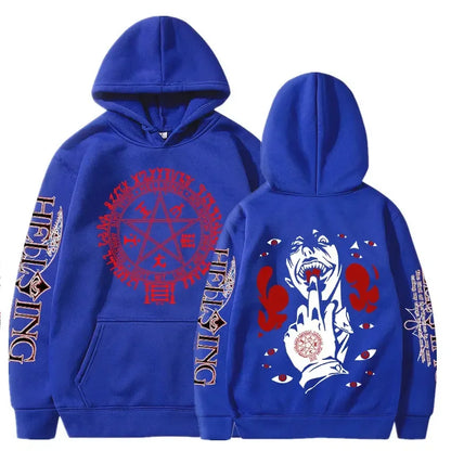 Anime Hellsing Hoodies Manga Print Hooded Men Women Clothes Harajuku Streetwear Hip Hop Unisex Sweatshirt Comfortable Pullover