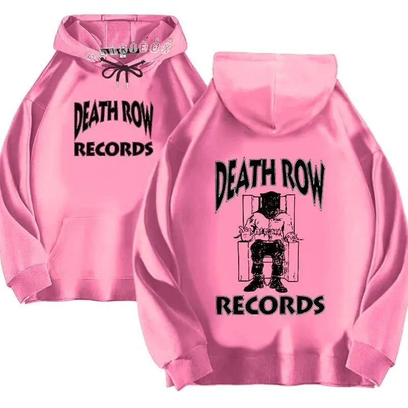 Hoodie Tops Death Row Records Hoodie Men's and Women's Large Printed Hoodie Men's and Women's Fashion Hip Hop Hoodie Sweatshirt