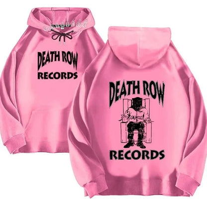 Hoodie Tops Death Row Records Hoodie Men's and Women's Large Printed Hoodie Men's and Women's Fashion Hip Hop Hoodie Sweatshirt