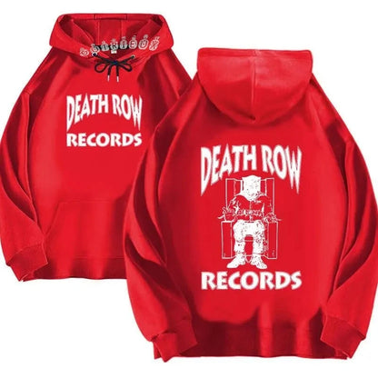 Hoodie Tops Death Row Records Hoodie Men's and Women's Large Printed Hoodie Men's and Women's Fashion Hip Hop Hoodie Sweatshirt