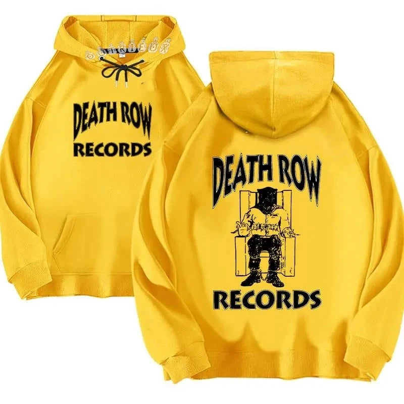 Hoodie Tops Death Row Records Hoodie Men's and Women's Large Printed Hoodie Men's and Women's Fashion Hip Hop Hoodie Sweatshirt