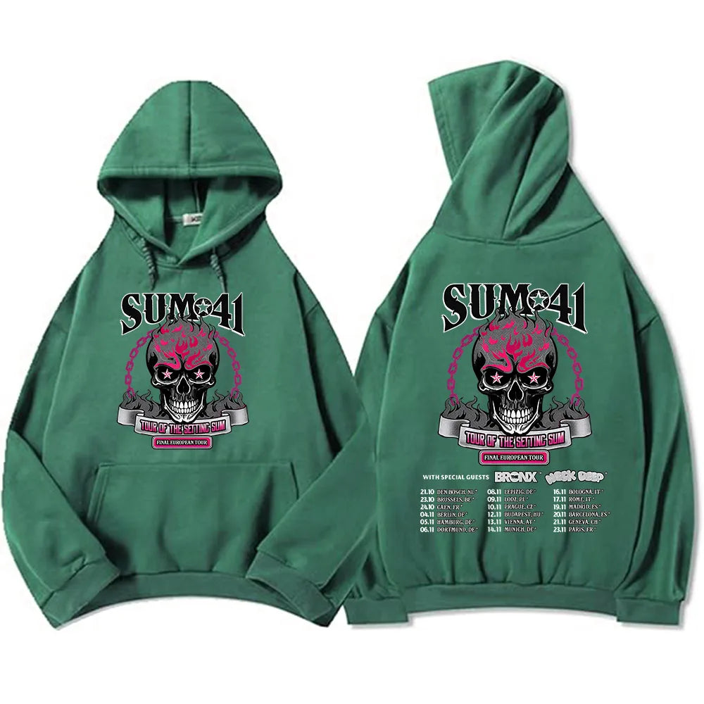 Hip Hop Streetwear Unisex The Final Tour 2025 Sum41 Hoodies Graphic Clothes Sudaderas Con Capucha Heavy Mental Style Pullovers