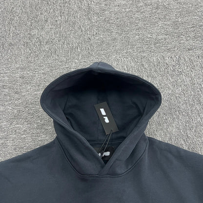Black Cotton Embroidered Hoodie - Hip-Hop Street Jogging Pullover, Euro Trendy Casual Athleisure for Spring/Fall