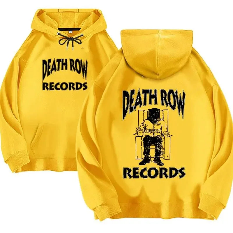 Hoodie Tops Death Row Records Hoodie Men's and Women's Large Printed Hoodie Men's and Women's Fashion Hip Hop Hoodie Sweatshirt