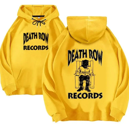 Hoodie Tops Death Row Records Hoodie Men's and Women's Large Printed Hoodie Men's and Women's Fashion Hip Hop Hoodie Sweatshirt