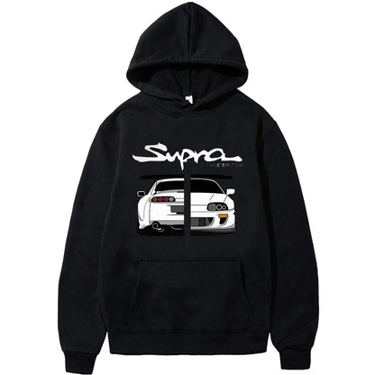 Hoodie Initial D Supra Unisex Hoodies for Men and Women Manga Print Loose Casual Sweatshirt Long Sleeve Style Spring Autumn