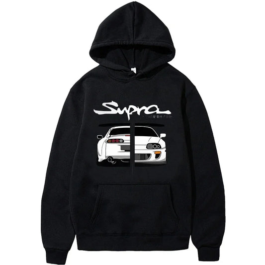 Hoodie Initial D Supra Unisex Hoodies for Men and Women Manga Print Loose Casual Sweatshirt Long Sleeve Style Spring Autumn