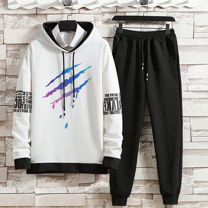 Hoodies Set Pants Pullover Casual Summer Autumn Suits Clothing for Men Hat Hood  Print Sweaterhoodie Men New Top Long Sleeves
