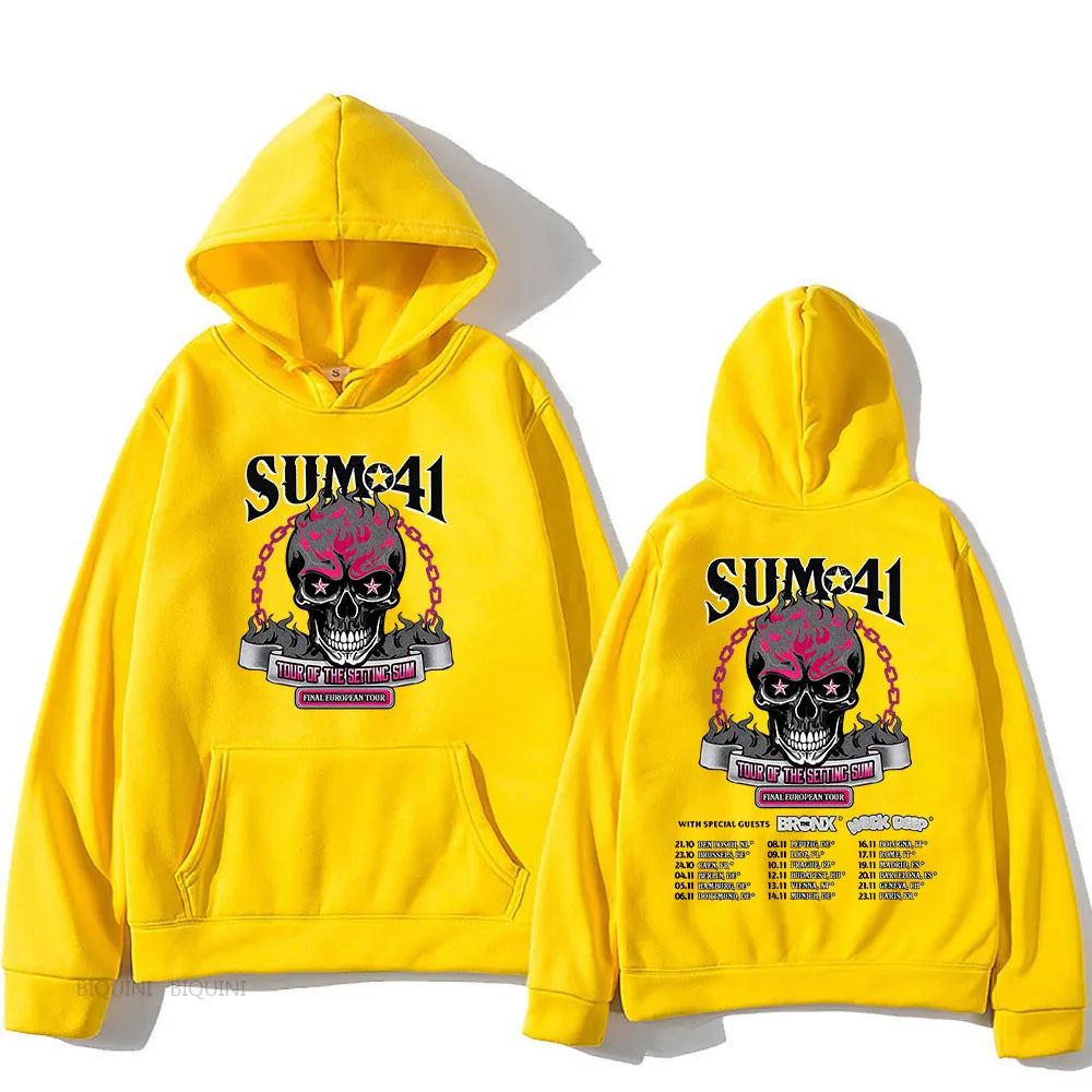 Hip Hop Streetwear Unisex The Final Tour 2025 Sum41 Hoodies Graphic Clothes Sudaderas Con Capucha Heavy Mental Style Pullovers